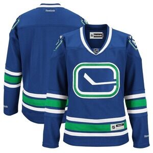 Vancouver Canucks NHL Reebok Blue Premier Alternate Jersey Women's LARGE